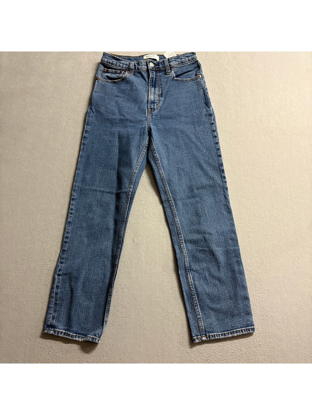 Abercrombie & Fitch Ultra High Rise Ankle Straight Jeans Womens 27 4R Blue Denim